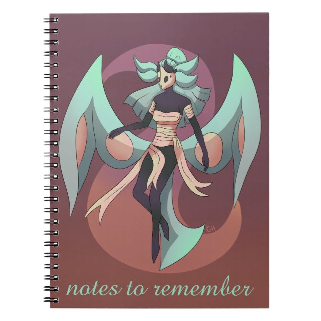 Carnet Notes to remember, anime, moth women (Devant)