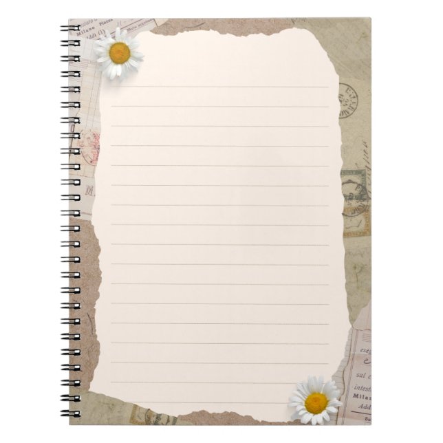 Carnet Notes Vintages Brown en beige (Devant)