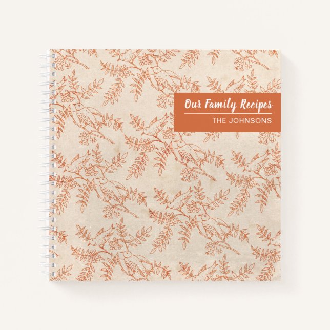 Carnet Notre famille Recettes Oiseaux Garder Recette Livr (Devant)