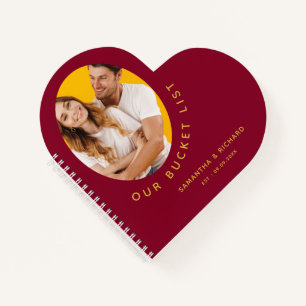 Carnet Notre Liste De Bouts Couple Photo Bourgogne Et Or