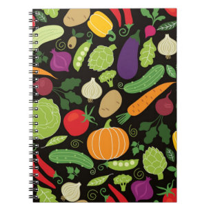 Carnet Nourriture sur un arrière - plan noir