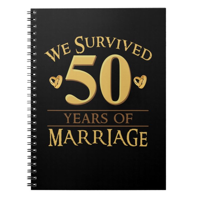 Carnet Nous Avons Survécu 50 Ans De Mariage Couple 50e An (Devant)