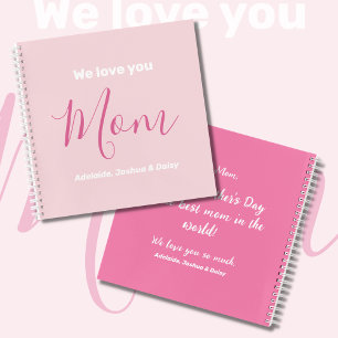 Carnet Nous t'aimons Maman Pink Minimalist
