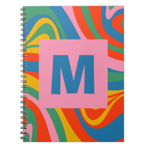 Carnet Nouveau Groove Retro Trippy coloré Abstrait initia