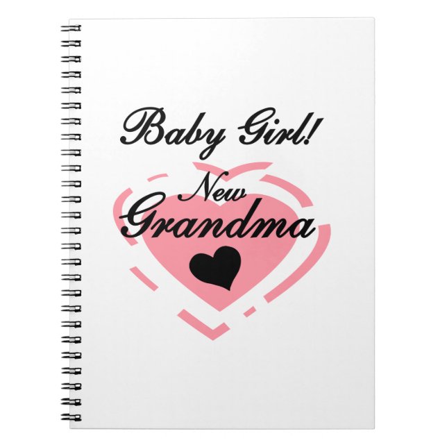 Carnet Nouvelle mamie Bébé Fille Coeur Rose Cadeaux (Devant)