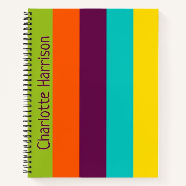 Carnet Nouvelles bandes de palettes rétro personnalisées (Devant)