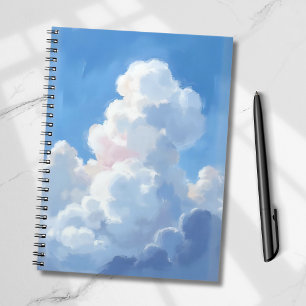 Carnet Nuages Blancs Beau Ciel Bleu Aquarelle