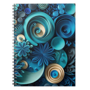 Carnet Nuances de bleu 3D
