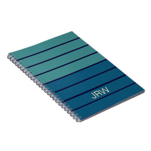 Carnet Nuances de bleu rétro pour la rentrée Monogramme R