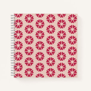 Carnet Nucléaire - magenta rouge - motif sans soudure.