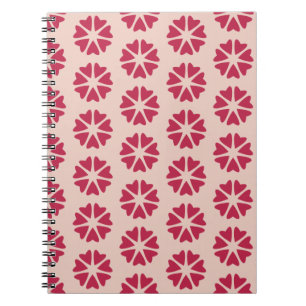 Carnet Nucléaire - magenta rouge - motif sans soudure.