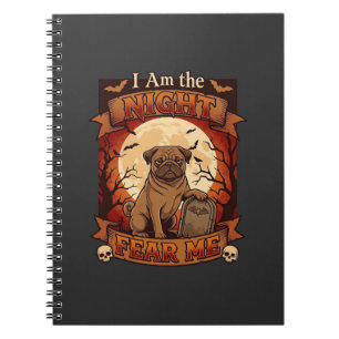 Carnet Nuit Américaine M'effraye Halloween Pug Lune Tomba