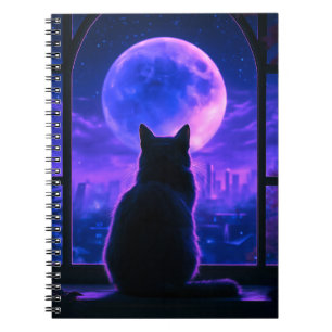 Carnet Nuit au Clair de Lune avec Chat Noir