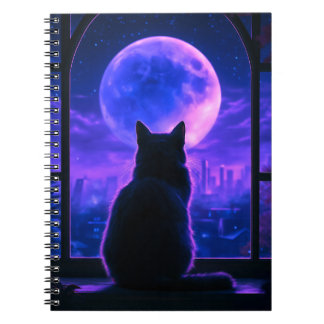 Carnet Nuit au Clair de Lune avec Chat Noir