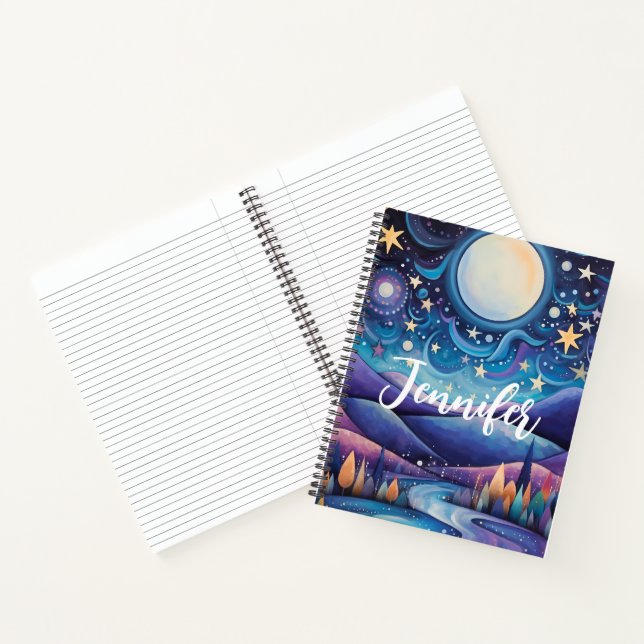 Carnet Nuit lunaire Big Moon Paysage (Intérieur)