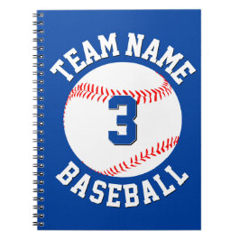 Carnet Numéro du joueur de base-ball personnalisé et nom 