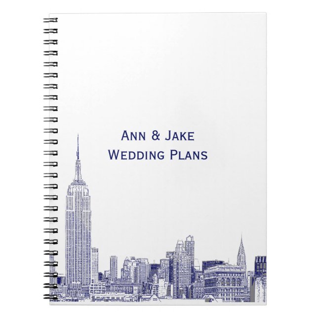 Carnet NYC Skyline Etched 01 Blue (Devant)