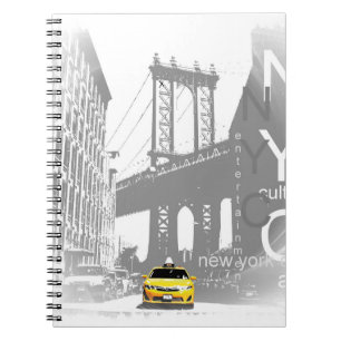 Carnet Nyc Yellow Taxi New York City Brooklyn Bridge Joue