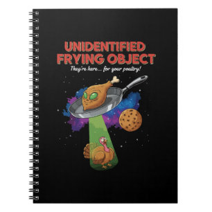 Carnet Objet Frit Non Identifié Drôle d'Alien UFO Dinde