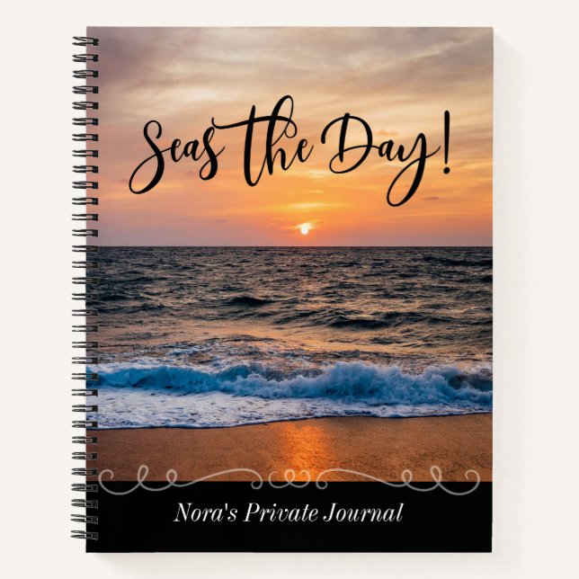 Carnet Ocean Beach Seas Personnalisé Le Jour (Devant)