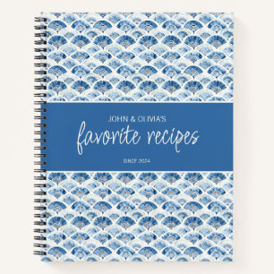 Carnet Ocean Blue Custom Name Newlyweds Favoris Recettes