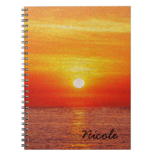 Carnet Ocean Sunset Summer Beach Waves personnalisé