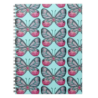 Carnet Octobre Turquoise Verre Papillon Motif Design
