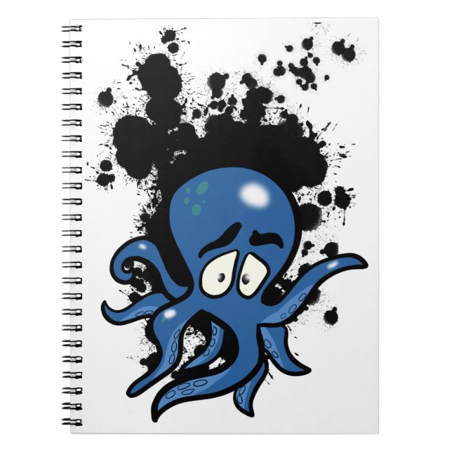 Carnet octopus de carton bleu (Devant)