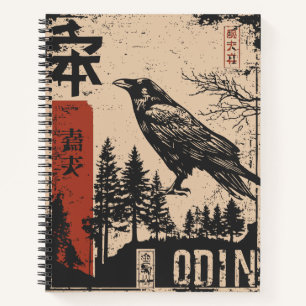 Carnet Odin et son corbeau Impression Ukiyo-e
