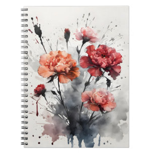 Carnet Œillet - Fleurs aquarelle
