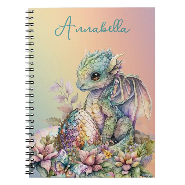 Carnet Oeuf de dragon de bébé mou sur arc-en-ciel (Devant)