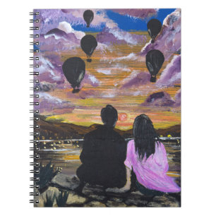 Carnet Œuvre d'art faite main – Coucher de soleil ensembl