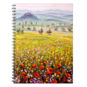 Carnet Oeuvre Toscane italienne cyprès paysage avec m