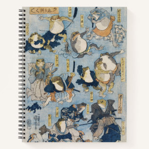 Carnet Œuvres d'art japonaises antiques de grenouilles gu