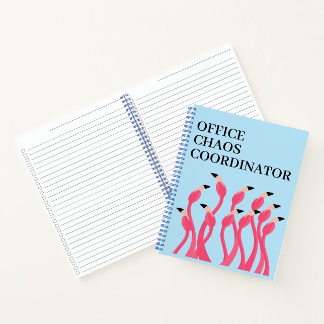 Carnet Office Chaos Coordinator Funny Flamingos (Intérieur)