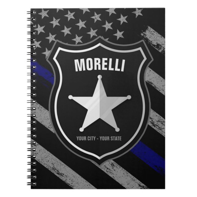 Carnet Officier de police Shérif Cop Flag (Devant)
