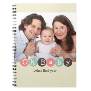 Carnet Oh Baby première année famille ecru pastel dot jou