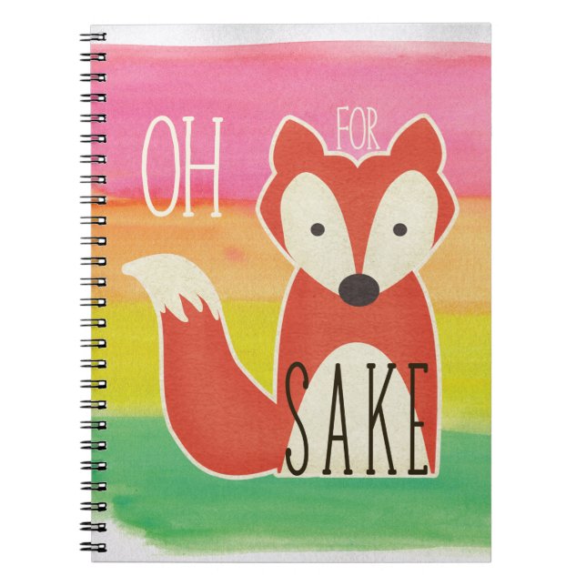 Carnet Oh pour des rayures d'aquarelle de saké de Fox (Devant)