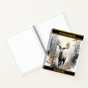 Carnet Oie dans une forêt de crépuscule enneigé