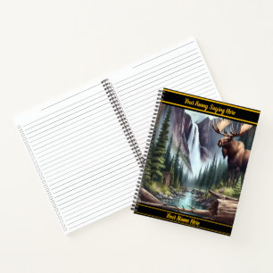 Carnet Oie majestueuse au bord d'une cascade tranquille d