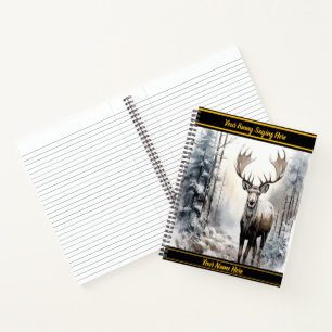 Carnet Oie majestueuse debout dans une forêt de neige à l