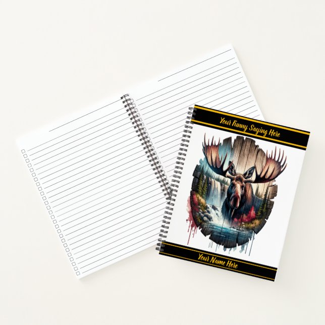 Carnet Oie majestueuse debout près d'une cascade (Intérieur)