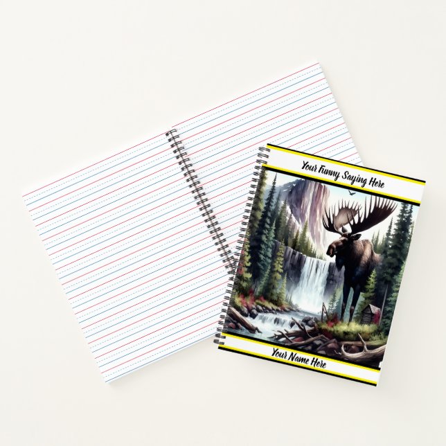 Carnet Oie majestueuse posée au bord d'une cascade tranqu (Intérieur)