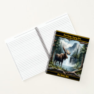 Carnet Oie majestueuse près d'une cascade tranquille à l'
