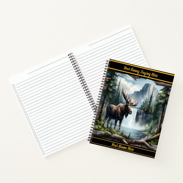 Carnet Oie majestueuse près d'une cascade tranquille à l' (Intérieur)