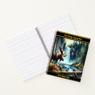 Carnet Oie par une cascade automnale