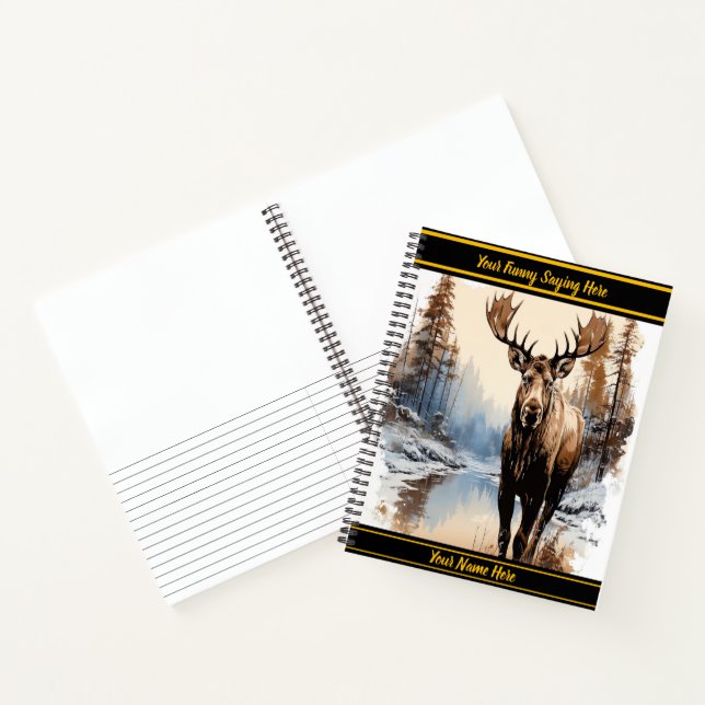 Carnet Oie par une rivière d'hiver sereine (Intérieur)