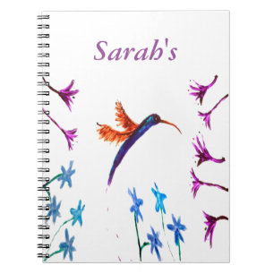 Carnet Oiseau Art Floral Colibri Personnalisé