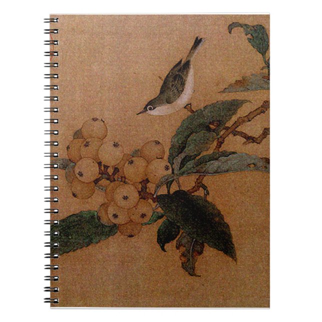 Carnet Oiseau de montagne et loquats (Devant)