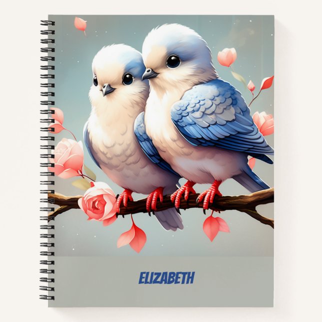 Carnet Oiseaux bleus adorables, Oiseaux bleus, Oiseaux, I (Devant)
